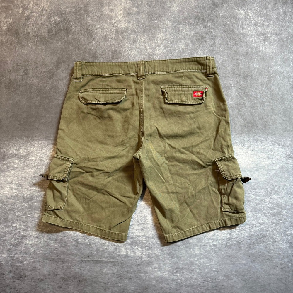 Dickies Relaxed Fit Cargo Shorts Olive Green Men's 32 Cotton Utility Workwear‎